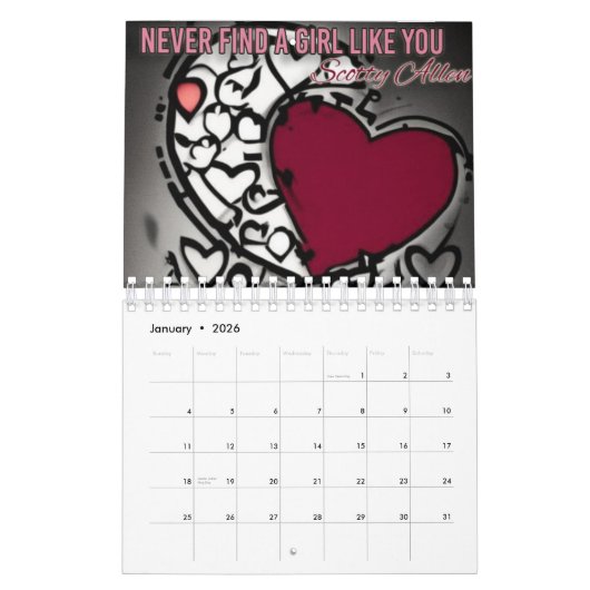 Offiziell Scotty Allen 2024 Spiral Calendar Kalender (Jan 2026)