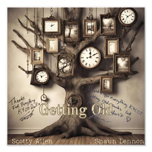 Offiziell signierter Albumüberzug "Getting Old" Fotodruck (Vorne)