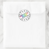 "Offiziell stolz" Gay Pride Runder Aufkleber (Tasche)