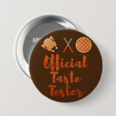 Offiziell Taste Tester Erntedank Glitzer Button (Vorne & Hinten)