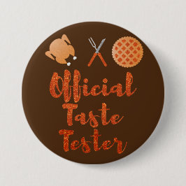 Offiziell Taste Tester Erntedank Glitzer Button