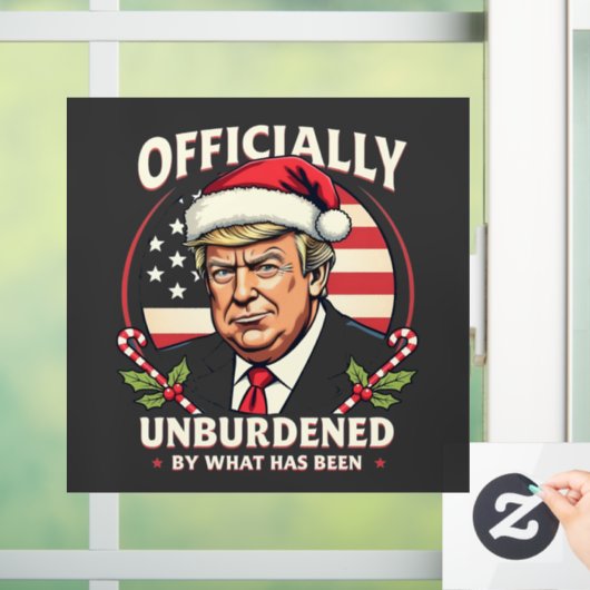 Offiziell unbelastet durch das, was Trump 47. Fensteraufkleber (Zuhause)