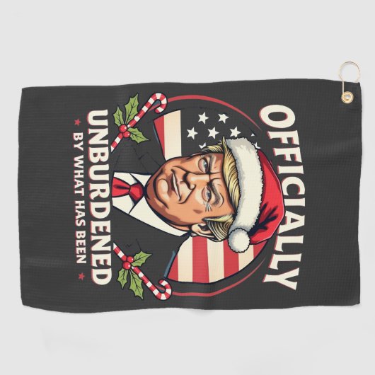 Offiziell unbelastet durch das, was Trump 47. Golfhandtuch (Horizontal)