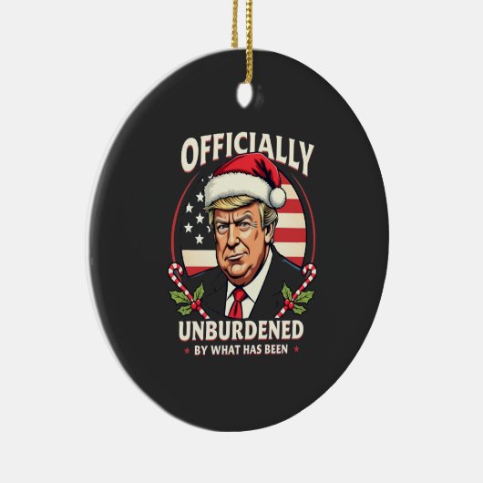 Offiziell unbelastet durch das, was Trump 47. Keramik Ornament (Rechts)