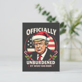 Offiziell unbelastet durch das, was Trump 47. Postkarte (Stehend Vorderseite)