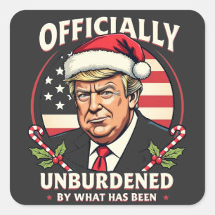 Offiziell unbelastet durch das, was Trump 47. Quadratischer Aufkleber