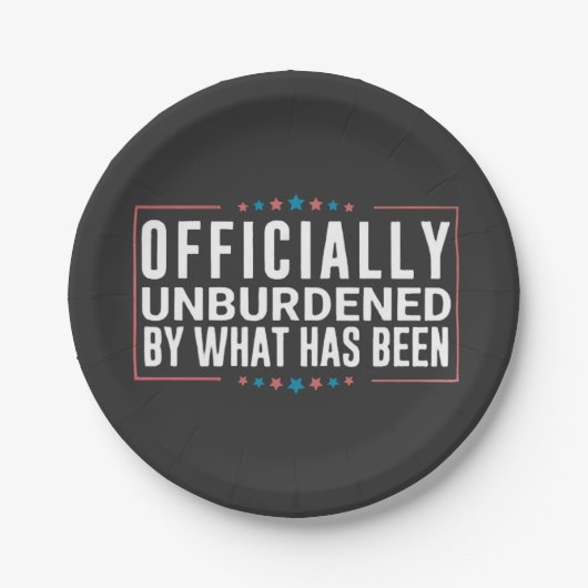 Offiziell unbelastet durch das, was Trump war Pappteller (Vorderseite)