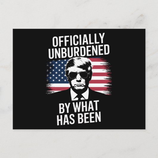 Offiziell unbelastet durch das, was Trump war Postkarte (Vorderseite)