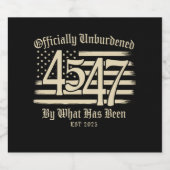 Offiziell unbelastet durch Trump 45 47 Bierflaschenetikett (Einzelnes Label)