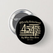 Offiziell unbelastet durch Trump 45 47 Button (Vorne & Hinten)