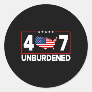 Offiziell unbelasteter Donald Trump, der 47. Präsi Runder Aufkleber
