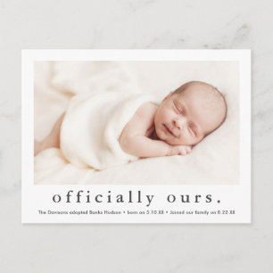 Offiziell Unser   Minimale Foto-Adoption Postkarte