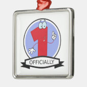 Offizielle 1 Birthday Banner Silbernes Ornament (Links)