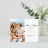 Offizielle Ankündigung der Adoption des Fotos (Stehend Vorderseite)