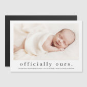 Offizielle Ankündigung der minimalen Adoption des  (Vorne/Hinten)