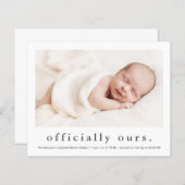 Offizielle Ankündigung unserer Foto-Adoption (Vorne/Hinten)