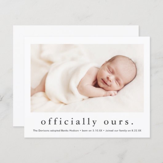 Offizielle Ankündigung unserer Foto-Adoption (Vorne/Hinten)