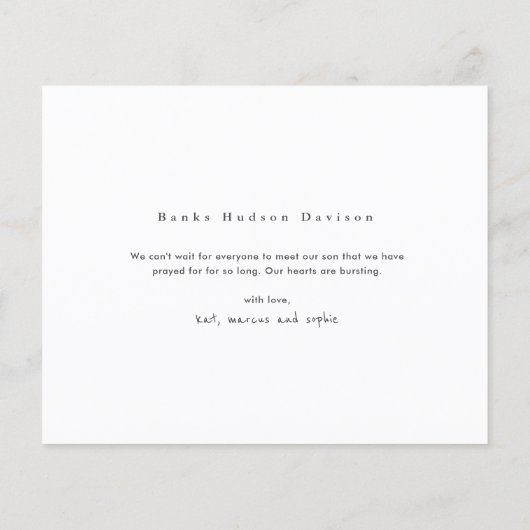 Offizielle Ankündigung unserer Foto-Adoption (Rückseite)