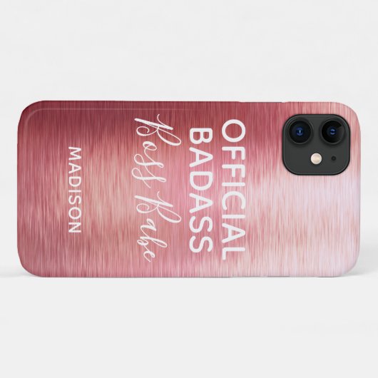 Offizielle Badass Boss Babe Metallic Rose Gold Nam Case-Mate iPhone Hülle (Rückseite (Horizontal))