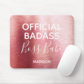 Offizielle Badass Boss Babe Metallic Rose Gold Nam Mousepad (Mit Mouse)