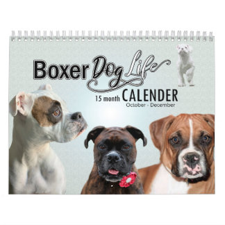 Offizielle Boxer-Hunde-Lebensdauer - 15-monatiger Kalender