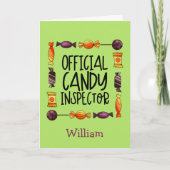 Offizielle Candy Inspector Halloween Grußkarte Karte (Vorderseite)