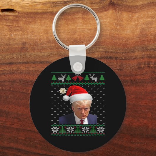 Offizielle Donald Trump-Tasse Ugly Christmas Schlüsselanhänger (Vorderseite)