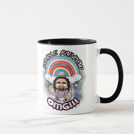 OFFIZIELLE doppelte Regenbogen-Tasse Tasse (Rechts)