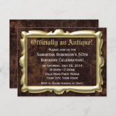 Offizielle Einladung zu einer antiken Geburtstagsp (Vorne/Hinten)