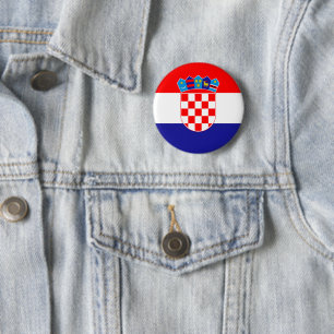 Offizielle Flagge Kroatiens Nationales Emblem-Bu Button