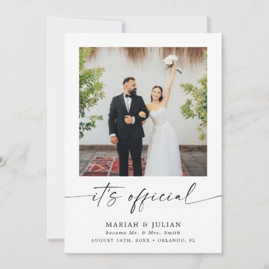 Offizielle Foto-Hochzeitsanzeige (Vorderseite)