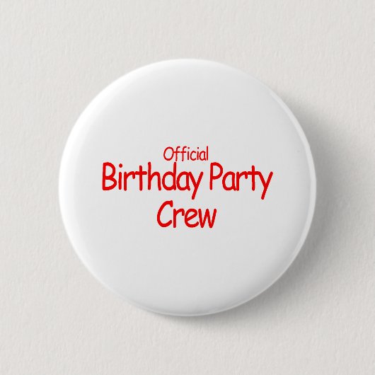 Offizielle Geburtstags-Party-Crew Button (Vorderseite)