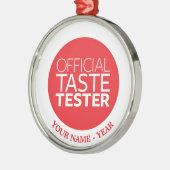 Offizielle Geschmack-Prüfvorrichtung Silbernes Ornament (Links)