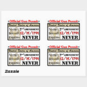 Offizielle Gewehr-Erlaubnis! Rechteckiger Aufkleber (Blatt)