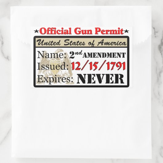 Offizielle Gewehr-Erlaubnis! Rechteckiger Aufkleber (Tasche)