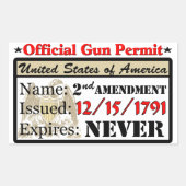 Offizielle Gewehr-Erlaubnis! Rechteckiger Aufkleber (Vorderseite)