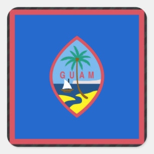 Offizielle Guam-Flagge auf Streifen Quadratischer Aufkleber