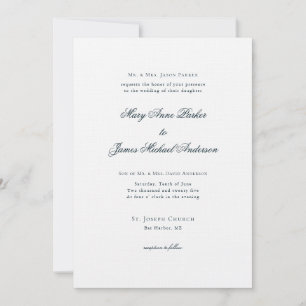 Offizielle Hochzeit der Navy in Blau und Weiß Einladung