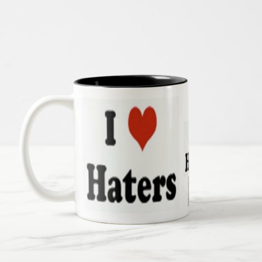 Offizielle "ich Liebe Haters-" Kaffee-Tasse Zweifarbige Tasse (Links)