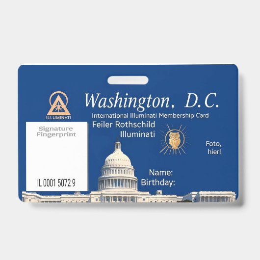  Offizielle Illuminati-Mitgliedskarte Ausweis (Vorderseite)