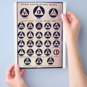 Offizielle Insignien der zivilen Verteidigung Flyer (Hand)