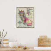 Offizielle Karte des Staat von Kalifornien Poster (Küche)