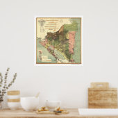 Offizielle Karte Nicaraguas 1898 Poster (Küche)