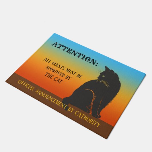 Offizielle Katze genehmigt Türmatte (Schrägansicht)