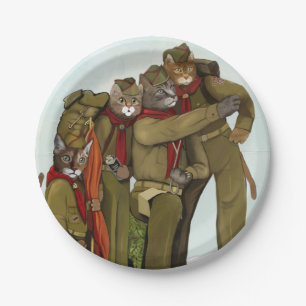 Offizielle Katze kundschaftet PapierTeller