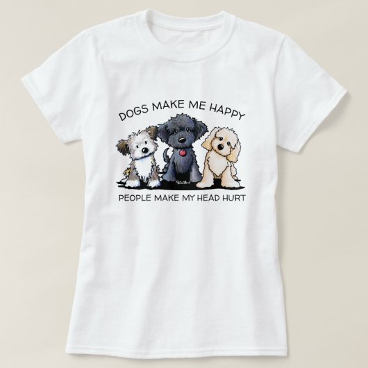 Offizielle KiniArt Hunde machen mich glücklich T - T-Shirt (Design vorne)