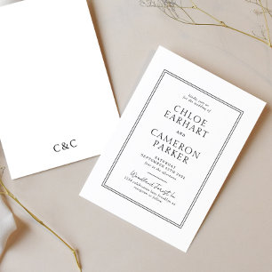 Offizielle klassische Schwarz-Quadrat-Hochzeit Einladung