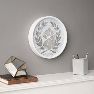 Offizielle Le Chat d'Argent Carrara Crest Wanduhr