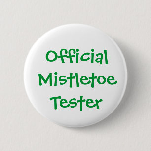 "Offizielle Mistelzweig-Prüfvorrichtungs-" Knopf Button