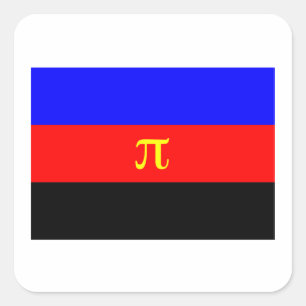 OFFIZIELLE POLYAMORY PRIDE FLAG -.png Quadratischer Aufkleber